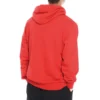 Finger Letter Print Hooded Drawstring Sweatshirt Red