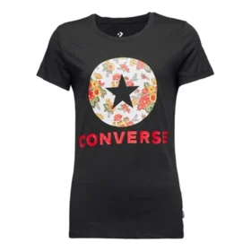 Flowers Printing Short Sleeve Black