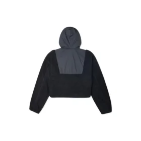 Full Zip Lamb Wool Hooded Jacket Black