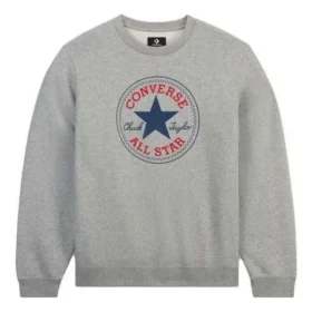 Go-To Chuck Taylor All Star Patch Standard-Fit Fleece Crew Sweatshirt Asia Sizing “Vintage Grey Heather”