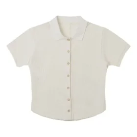 Gradient Letter Embroidery Polo Shirt Asia Sizing “White”