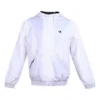 hooded Drawstring Zipper Pocket Jacket White