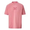 Jack Purcell Embroidered Sports Round Neck Short Sleeve Couple Style Pink