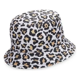 Leopard Printed Reversible Bucket Hat “White”