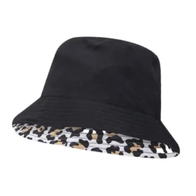 Leopard Printed Reversible Bucket Hat “White”