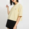 Logo Colorblock Short Cream Yellow Polo Shirt
