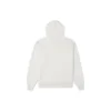 Logo Embroidered Loose Fleece Hoodie White