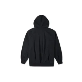Logo Embroidered Loose Knit Hoodie Black