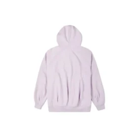 Logo Embroidery Knitting Hoodie Purple