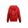Logo Knit hooded Drawstring Red
