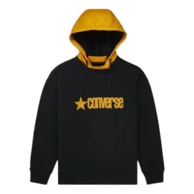 Logo Letter Hooded Sports Sweater Men Black