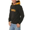 Logo Letter Hooded Sports Sweater Men Black