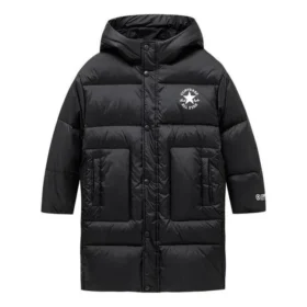 Logo Long Down Jacket Asia Sizing “Black White”