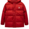 Logo Printed Down Jacket “Red White”