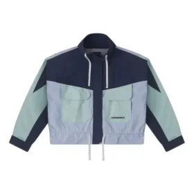 Long Sleeve Short Fit Cargo Windproof Jacket Asia Sizing “Blue”