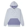 Loose Colorblock Fleece Lined Hoodie Light Blue