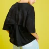 Loose Mesh Breathable Short Sleeve Black