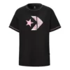 Loose Printing Round Neck Short Sleeve Black