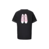 Loose Printing Round Neck Short Sleeve Black