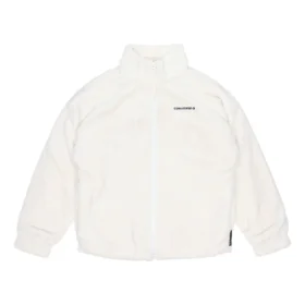 Loose Stand Collar Stay Warm logo Jacket Asia Sizing “White”
