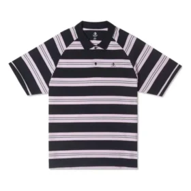 Marquis Striped Short-Sleeve Polo Shirt Asia Sizing “Black”