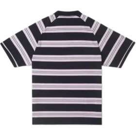 Marquis Striped Short-Sleeve Polo Shirt Asia Sizing “Black”