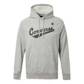 Men”s Converse Alphabet Logo Printing hooded Drawstring Gray
