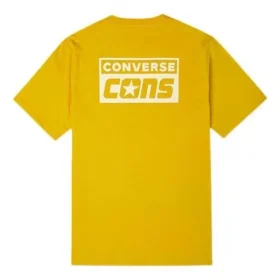 Men”s Converse Alphabet Logo Printing Retro Casual Short Sleeve Yellow