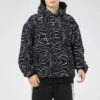 Men”s Converse Athleisure Casual Sports Splash Ink Printing Hooded Fleece Lined Pullover Full Print