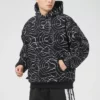 Men”s Converse Athleisure Casual Sports Splash Ink Printing Hooded Fleece Lined Pullover Full Print