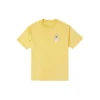 Men”s Converse Back Graffiti Cartoon Printing Loose Casual Round Neck Short Sleeve Gold T-Shirt