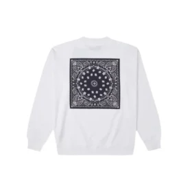 Men”s Converse Cashew Logo Knit Sports Round Neck Pullover White