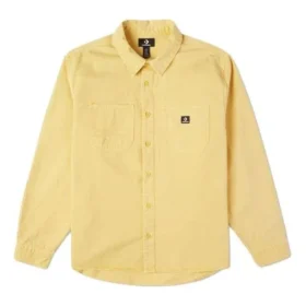 Men”s Converse Casual Woven Button Cardigan Retro Long Sleeves Jacket Gold
