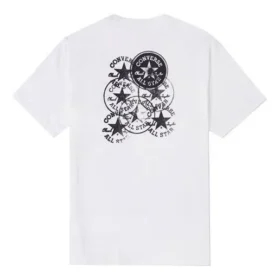 Men”s Converse Chuck Printing Knit Sports Round Neck Short Sleeve White