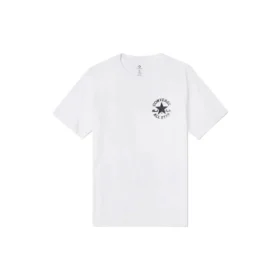 Men”s Converse Chuck Printing Knit Sports Round Neck Short Sleeve White