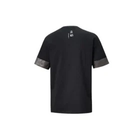 Men”s Converse City Short Sleeve Tee Cuff Contrasting Colors Sports Round Neck Black