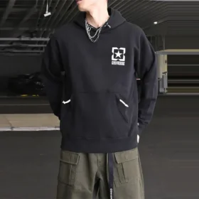 Men”s Converse Contrasting Colors Logo Fleece Sports Black Men”s Converse Contrasting Colors Logo Fleece Sports Black