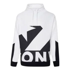 Men”s Converse Contrasting Colors Logo Stand Collar Sports Pullover White