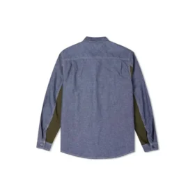 Men”s Converse Flowers Small Logo Retro Splicing Contrasting Colors Woven Shirt Jacket Blue