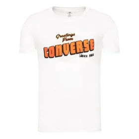 Men”s Converse Loose Alphabet Printing Short Sleeve Casual White