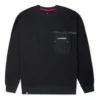 Men”s Converse New Year Series Chest Pocket Fleece Lined Round Neck Pullover Dark Black