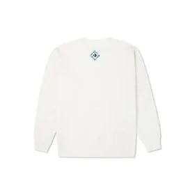 Men”s Converse New Year Series Chest Pocket Fleece Lined Round Neck Pullover Milk White Men”s Converse New Year Series Chest Pocket Fleece Lined Round Neck Pullover Milk White