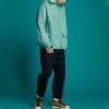 Men”s Converse Pocket Casual Hooded Jacket Washed Blue