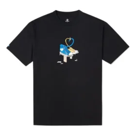 Men”s Converse Printing Casual Breathable Short Sleeve Black