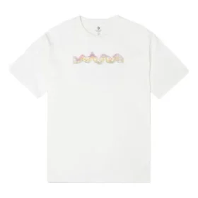 Men”s Converse Printing Sports Knit Loose Short Sleeve White