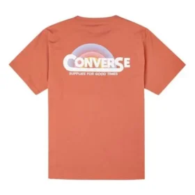 Men”s Converse Rainbow Logo Printing Knit Sports Short Sleeve Red