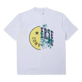 Men”s Converse Smiling Face Printing Breathable Short Sleeve White Men”s Converse Smiling Face Printing Breathable Short Sleeve White