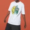 Men”s Converse Smiling Face Printing Breathable Short Sleeve White