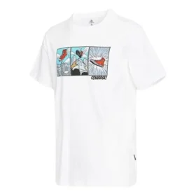 Men”s Converse Solid Color Chest Pattern Printing Round Neck Short Sleeve White Men”s Converse Solid Color Chest Pattern Printing Round Neck Short Sleeve White