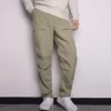 Men”s Converse Solid Color Woven Straight-Leg Casual Pants/Trousers light grey Green